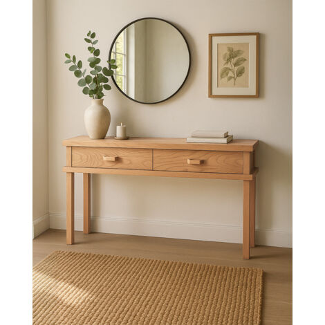 Nara- Console en bois avec 2 tiroirs 130 cm (1/5)