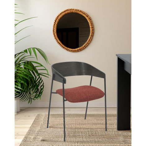 Lot de 4 chaise Wisla -lot de 4 Chaise wisla en tissu avec dossier en bois et pieds en métal (1/5)