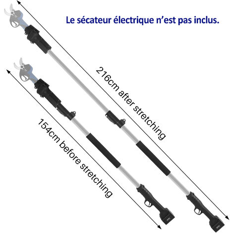 Poteau télescopique pour modèles 8605Pro/8608/PRU-40/PRU-45/PRU-36 - sécateur  électrique n'est pas inclus