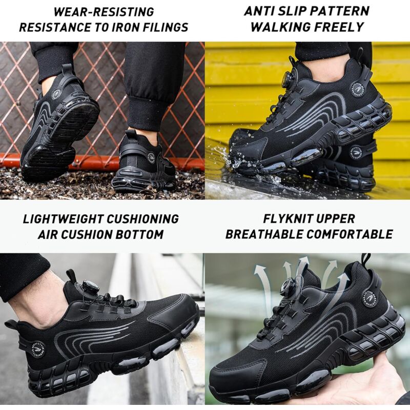 OFFCUP Chaussures De Sécurité Homme | Embout Acier 200J | Semelle Anti-Perforation | Antidérapantes Et Légères | Pour Chantier