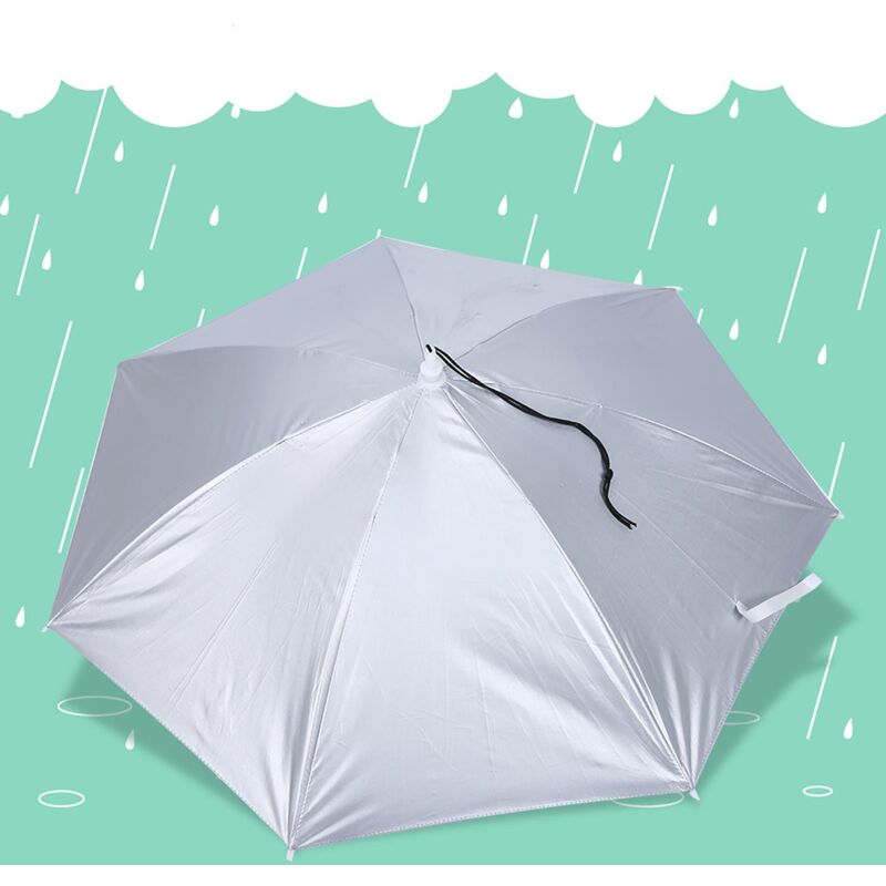 Parapluie-chapeau Anti-pluie Pour Pêche Ou Randonnée - Monté Sur La Tête, Mains Libres, Diamètre 65 Cm - Bleu Royal Ou Camouflage - 12
