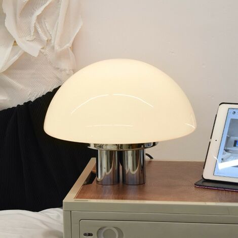 Lampe de table laiton lampe de chevet lampe de table boule de verre blanc,  chambre métal verre mat, 1x douille E14, DxH 18x52cm, ETC Shop: lampes,  mobilier, technologie. Tout d'une source.