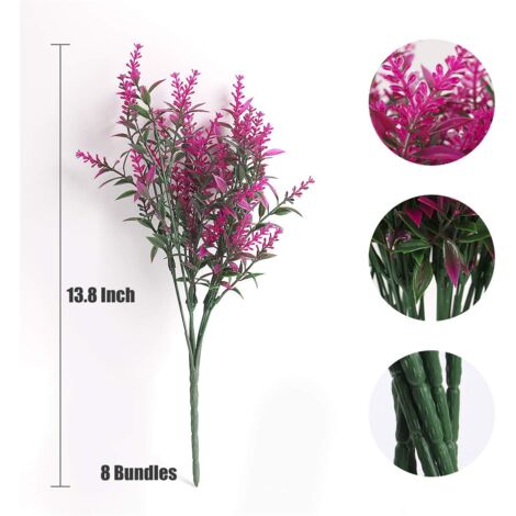 Plantes Artificielles Lavande - Lot De 25 - Résistantes UV Pour Extérieur/Intérieur - Décoration Jardin Et Balcon