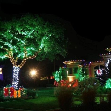Guirlande Lumineuse Carnaval Mariage Extérieur Jardin Intérieur Éclairage, LED Fairy Tale Tree Lights Festive Tree Lights Décoration de Noël, vert, 10M 100 LED