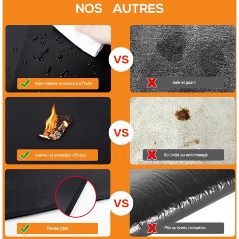 Tapis De Protection 127x91cm Tapis Barbecue Sol D'extérieur Tapis De Gril Anti Feu BBQ Tapis