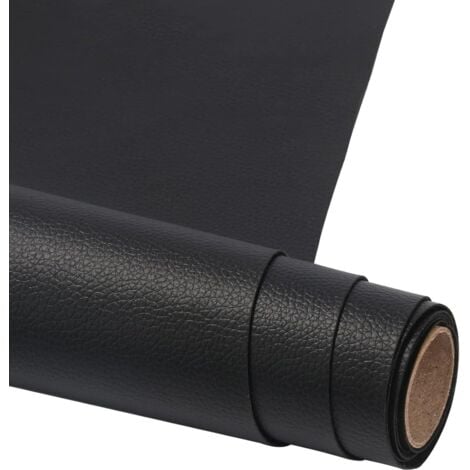 Simili Cuir Autocollant 50 x 137 cm - Patch de Reparation Cuir - Adhesif Reparation Cuir Pour Canapés, Sacs à Main, Vestes, Sièges de Voiture, Meubles en Cuir Réparation et Rénovation - Noir