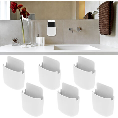 BOBOZHONG Support Mural Pour Téléphone Portable,4 PCS Supports Muraux Pour Téléphone Portable Avec Crochet Support Telecommande Mural Pour Chambre à Coucher, Cuisine,Salle De Bain,Bureau