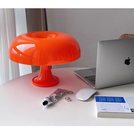 Lampe de table champignon Lampe de table en polycarbonate，4 sources lumineuses LED gratuites,Orange,AAFGVC