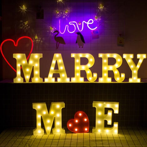 Lettres de l’alphabet à LED avec lumière blanche chaude pour décoration d’intérieur, fête, bar, mariage ou festival（A）,AAFGVC