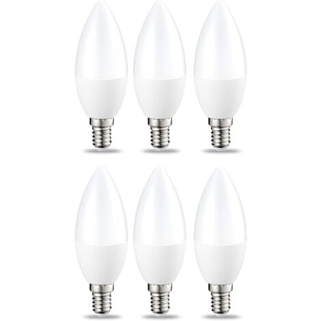 Ampoule LED Dimmable E14 Forme Bougie, 5W Équivalent à 40W, Blanc Chaud 2700K, 470lm, Ampoule Bougie B35 avec Petit Culot à Vis, Lampe Intensité Variable 220-240V, Lot de 6