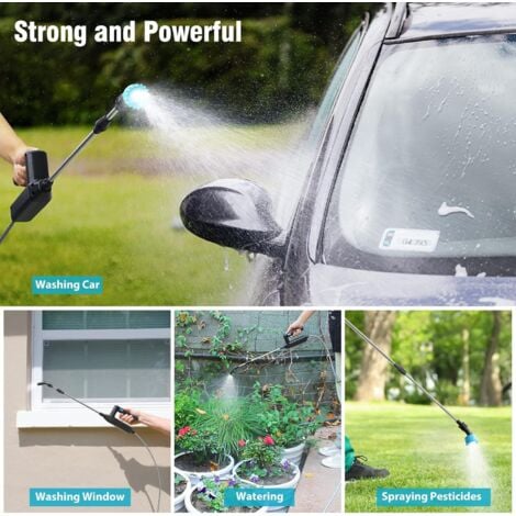 Pulvérisateur électrique, Lance Telescopique Pulverisateur Electrique Toiture, USB Rechargeable Pulvérisateur Jardin, Portable Pulvérisateur Jardin avec Buses et 3M de Tuyau