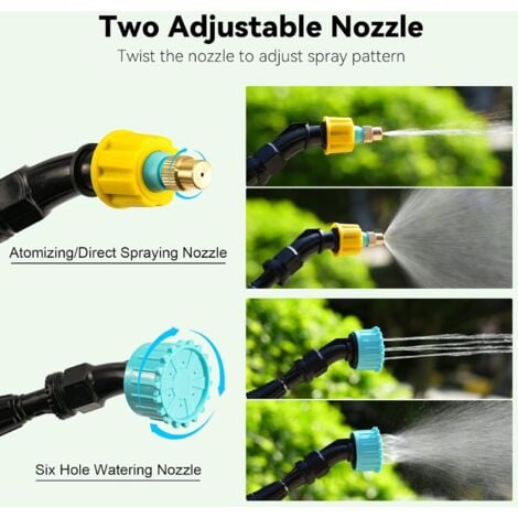 Pulvérisateur électrique, Lance Telescopique Pulverisateur Electrique Toiture, USB Rechargeable Pulvérisateur Jardin, Portable Pulvérisateur Jardin avec Buses et 3M de Tuyau