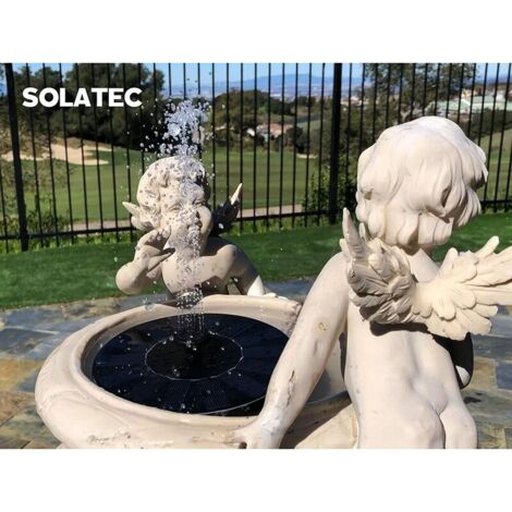 Fontaine de jardin, Solatec Fontaine Solaire Pompe à énergie Solaire 1,4 W - Pompe Submersible pour Bassin, Piscine, Jardin, Aquarium.