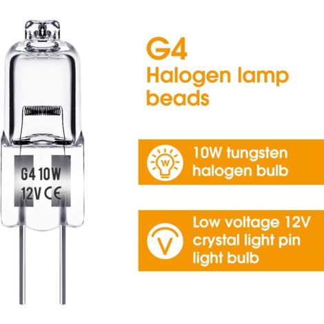 Ampoule Halogene G4,  Ampoule G4 12V 10W, blanc chaud 3000K, 150LM, Intensité Variable, LampeHalogene G4, Lampe à Capsule Transparente, paquet de 10