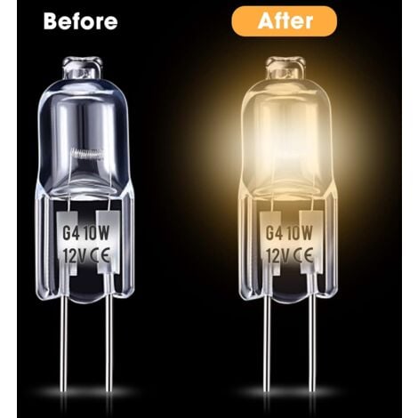 Ampoule Halogene G4,  Ampoule G4 12V 10W, blanc chaud 3000K, 150LM, Intensité Variable, LampeHalogene G4, Lampe à Capsule Transparente, paquet de 10