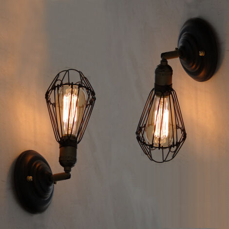 Promotion, Applique Murale Industrielle, Lampe Murale Retro, E27 Vintage Interieur Lampe, douille réglable abat-jour , pour Maison de Café Loft Cuisine Salon et chambre d'hôtel (ampoules non comprises