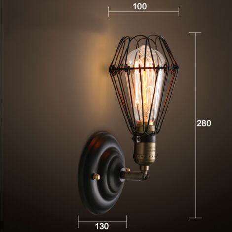 Promotion, Applique Murale Industrielle, Lampe Murale Retro, E27 Vintage Interieur Lampe, douille réglable abat-jour , pour Maison de Café Loft Cuisine Salon et chambre d'hôtel (ampoules non comprises