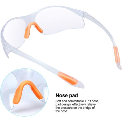 Lot de 12 Lunette de Sécurité Lunettes de Protection Travail avec Lentilles Transparentes Anti-Buée Lunette Protection pour Jardin Laboratoire Chimie
