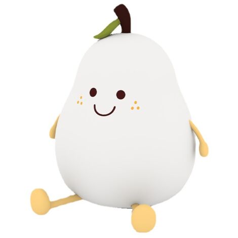 Veilleuse,Forme Poire Créative Veilleuse Enfant, 7 Couleurs Lumière LED Veilleuse Enfant avec Fonction Minuterie, Rechargeable Avec de USB, Lampe de Chevet Veilleuse