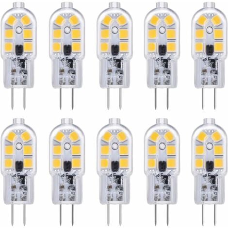 Ampoule LED G4 , Ampoule G4 LED 12V 2W Blanc Froid 6000K, 200LM, Équivalent Halogène G4 Bi-pin 10W 20W, LED Lampe G4 12V AC/DC pour Camping Car/Hotte Cuisine, non-dimmable, lot de 10,AAFGVC