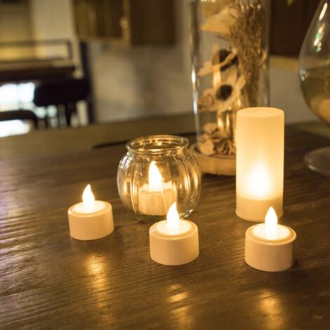 Lot de 12 Bougie LED Rechargeable Bougie Électrique LED Flamme Vacillante avec Station de Charge Décoration pour Noël Anniversaire Mariage Dîner Votive Table Café Bar Restaurant Hôtel,AAFGVC