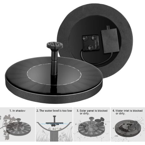 Fontaine de jardin, Fontaine Solaire avec Batterie, 1.5W Fontaine Extérieur de Jardin, Fontaine a Eau, Deco Jardin, Mini Pompe a Eau, Pompe Solaire avec Batterie, Pompe a Bassin Exterieur, Kit Fontain