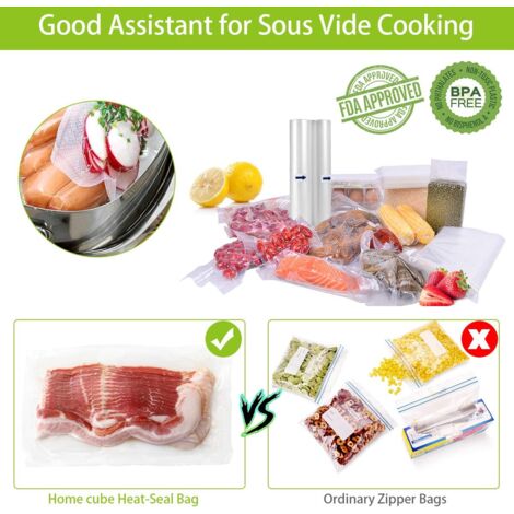 Sacs sous Vide Pack de 6 Packs 28cm x 300cm Compatible avec n'importea quelle scelleuse sous vide pour la maison
