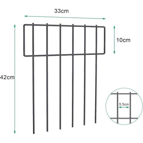 Bordure Jardin Exterieur Lot De 10 Clu00f4tures Du00e9coratives Pour Animaux - 43,2 Cm (H) X 3 M (L Bordure De Jardin