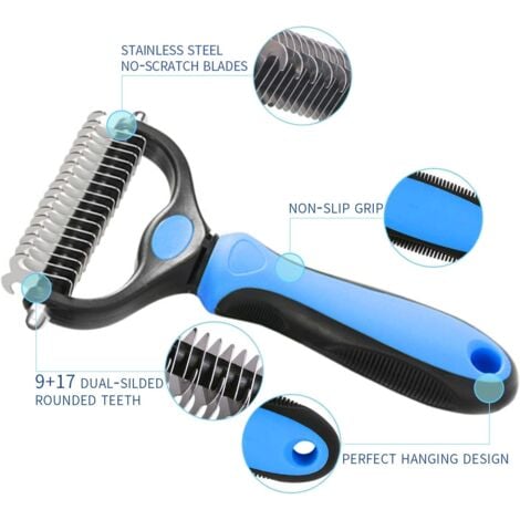 Brosse pour Animaux, Peigne de toilettage pour Animaux domestiques, Brosse Chiens et Chats, Râteaux de Démêlage pour Chiens