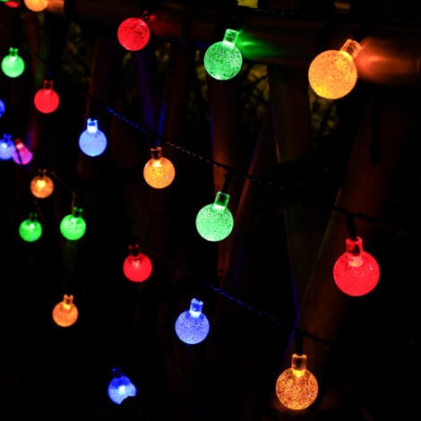 Guirlande Lumineuse Solaire Exterieur - 5M 20 LED Guirlande Solaire Extérieure Étanche IP65 8 Modes Guirlande Lumineuse Solaire & USB pour Jardin,Guinguette,Noël,Fête