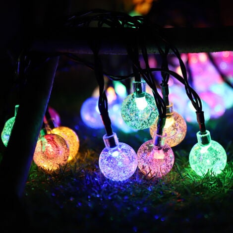 Guirlande Lumineuse Solaire Exterieur - 5M 20 LED Guirlande Solaire Extérieure Étanche IP65 8 Modes Guirlande Lumineuse Solaire & USB pour Jardin,Guinguette,Noël,Fête