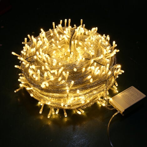 Guirlande Lumineuse Extérieur et Interieur, 100M 600 LEDGuirlande Lumineuse Sapin avec Prise Modes Étanche Guirlande Noel Exterieur Décoration pour Chambre, Sapin, Noël, Mariage, Jardin [Classe énergé