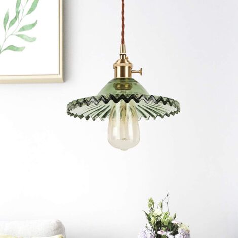 SNOGOLD 2X Suspension Industrielle Moderne en Verre Lustre E27 Luminaire Vintage Plafonnier Rétro Éclairage pour Salle à Manger - B - Maison
