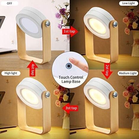 Lampe de chevet Dimmable Touch Light, Lampes de chevet portables pour lampe de chevet avec table de nuit portable Safe Night Light