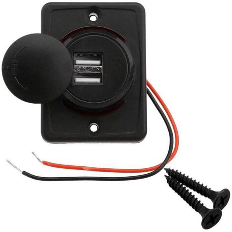 Panneau étanche Riloer 4-en-1 - Double USB 2.1A + Voltmètre LED + Prise 12V + Interrupteur - Parfait Pour Bateaux Et Camping-cars