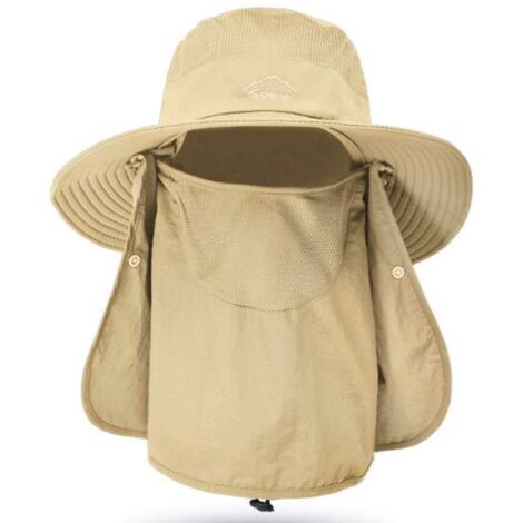 Protection solaire UV 100% chapeau de pêche en nylon avec rabat de cou résistant