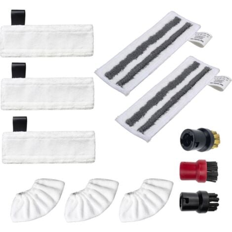Kit d'accessoires pour Kärcher Easyfix SC2, SC3, SC4 et SC5 -Accessoires pour nettoyeur vapeur - 11 pièces - Chiffons microfibres de rechange