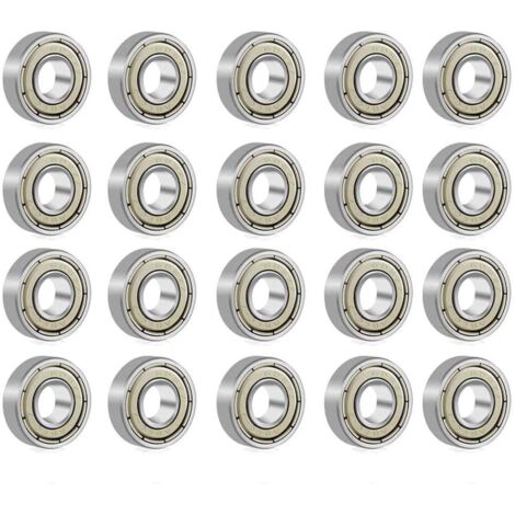 Lot De 20 Roulements à Billes 608ZZ - Double Blindage Métal - Pour Skate, Longboard, Scooter - Précision ABEC-7 - Dimensions 8x22x7 Mm - 8