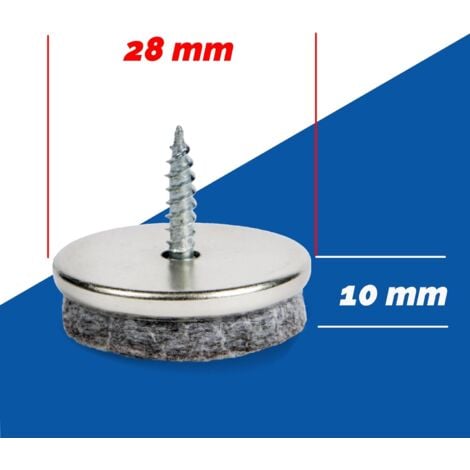 Lot De 40 Patins En Feutre Pour Meubles, Robustes Et Clouables Pour Pieds De Chaise De Table Et De Meubles En Bois 28 Mm Blanc 97160427