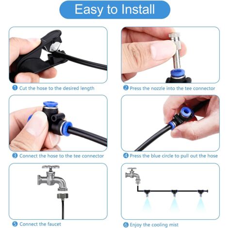 Pulvérisateur,0.1mm Nozzle--Système De Brumisation Basse Pression, Kit