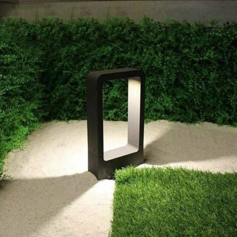 Borne lumineuse prise electrique LED 7W 3000k IP65 Terrasse Eclairage Exterieure Jardin Lampe Noir Design blanc chaud Luminaire etanche deco ip65