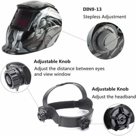 Casque de soudage automatique casque de soudage avec 2 lentilles et 2 capteurs de filtre dimmable din9 13 pour soudage à l'arc MIG TIG MAG
