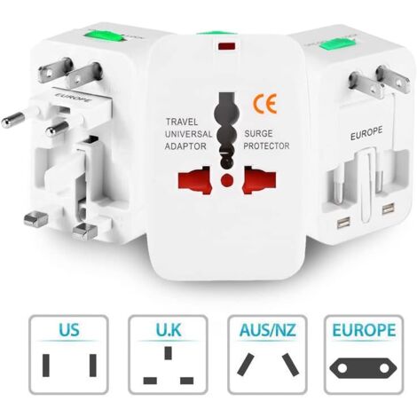 Adaptateur Prise Universelle,Adaptateur Universel de Voyage , Adaptateur International France,Le Royaume-Uni,Les États-Unis,Le Canada,l'Australie et d'autres Pays Chargeur de Voyage Multi