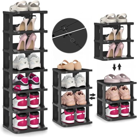 Organisateur De Chaussures Pliable - 16 Compartiments - 44x44x29 Cm - Gris - Range Jusqu'à 16 Paires De Chaussures