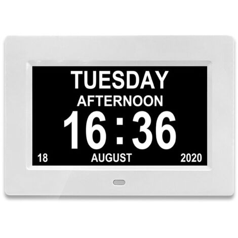 8" Pouce LCD Horloge Numérique Calendrier Date Jour Heure Horloge Non