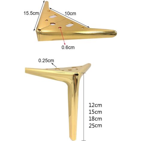 4x Pied De Meuble En Métal Style Moderne Design Meuble TV Canapé