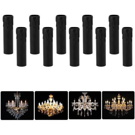 10 Manchons Bougie E14 En Métal Doré - Pour Lustre, Chandelier, Déco | Hauteur 80mm, Diamètre 25mm | Pack Économique