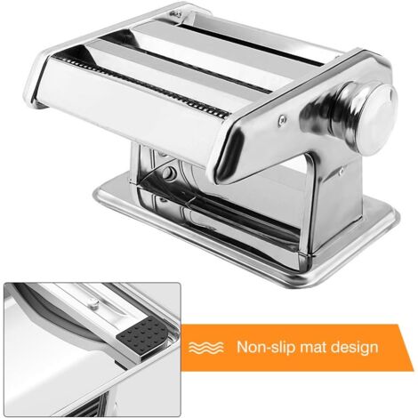 Machine à Pâtes Manuelle En Acier Inox - Laminoir 6 épaisseurs Avec 2 Lames - Pour Spaghetti, Fettuccine, Lasagnes Maison - 3