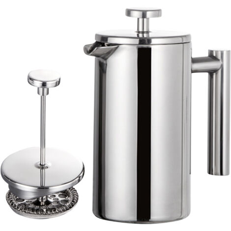 Filtre Presse Café Français 4 Pouces - Maille Acier Inoxydable Réutilisable - Pour Cafetière 8 Tasses/1000ml