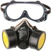 Masque à gaz professionnel masque de peinture au charbon actif respirateur avec 2 filtres anti-poussière, pesticides, formaldéhyde, laque colorée